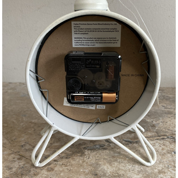 Westclox Nautical White Metal Table Clock Battery Operated 9" X 5" Coastal Decor - Picture 8 of 9